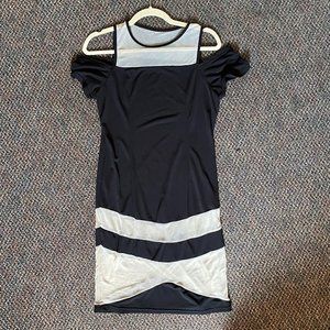 Black and White Shoulderless Dress